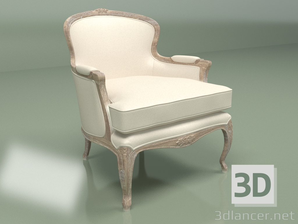 3d model Armchair Irene (light beige) - preview