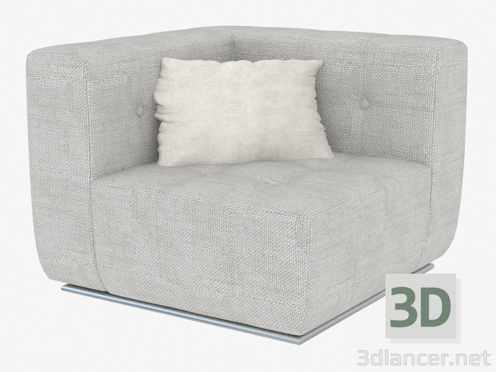 modello 3D Elemento angolare del divano modulare Poker - anteprima