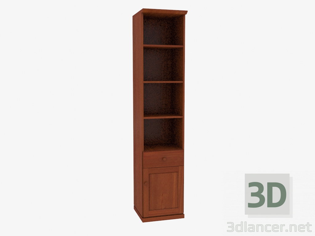 3D Modell Bücherregal schmal mit offenen Regalen (4821-27) - Vorschau