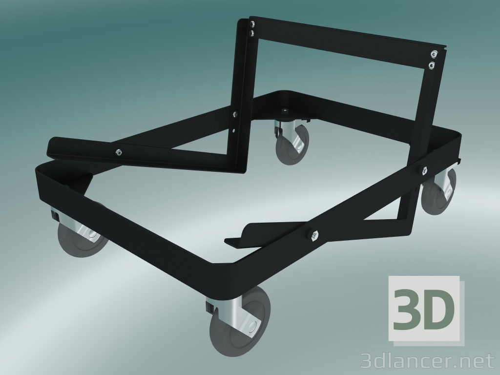 3D Modell Wagen für Stapel Stühle - Vorschau