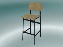Bar chair Loft (75 cm, Oak, Black)