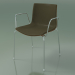 Modelo 3d Cadeira 0325 (4 pernas com braços e acabamento em couro, efeito teca) - preview