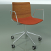 3D Modell Stuhl 0302 (5 Räder, mit Armlehnen, LU1, mit Sitzkissen, Teak-Effekt) - Vorschau