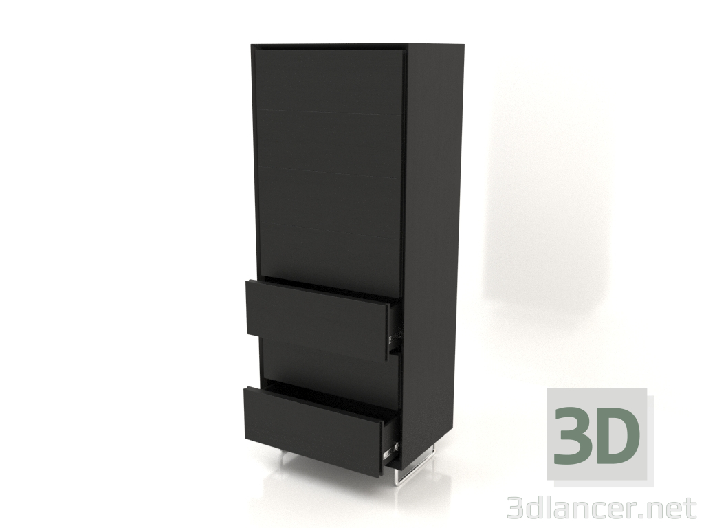 3D Modell Kommode TM 013 (offen) (600x400x1500, Holz schwarz) - Vorschau