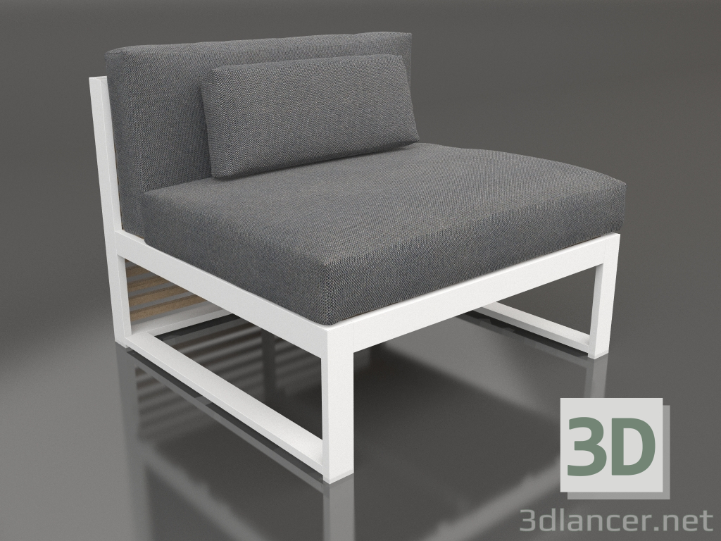 modèle 3D Canapé modulable, section 3 (Blanc) - preview