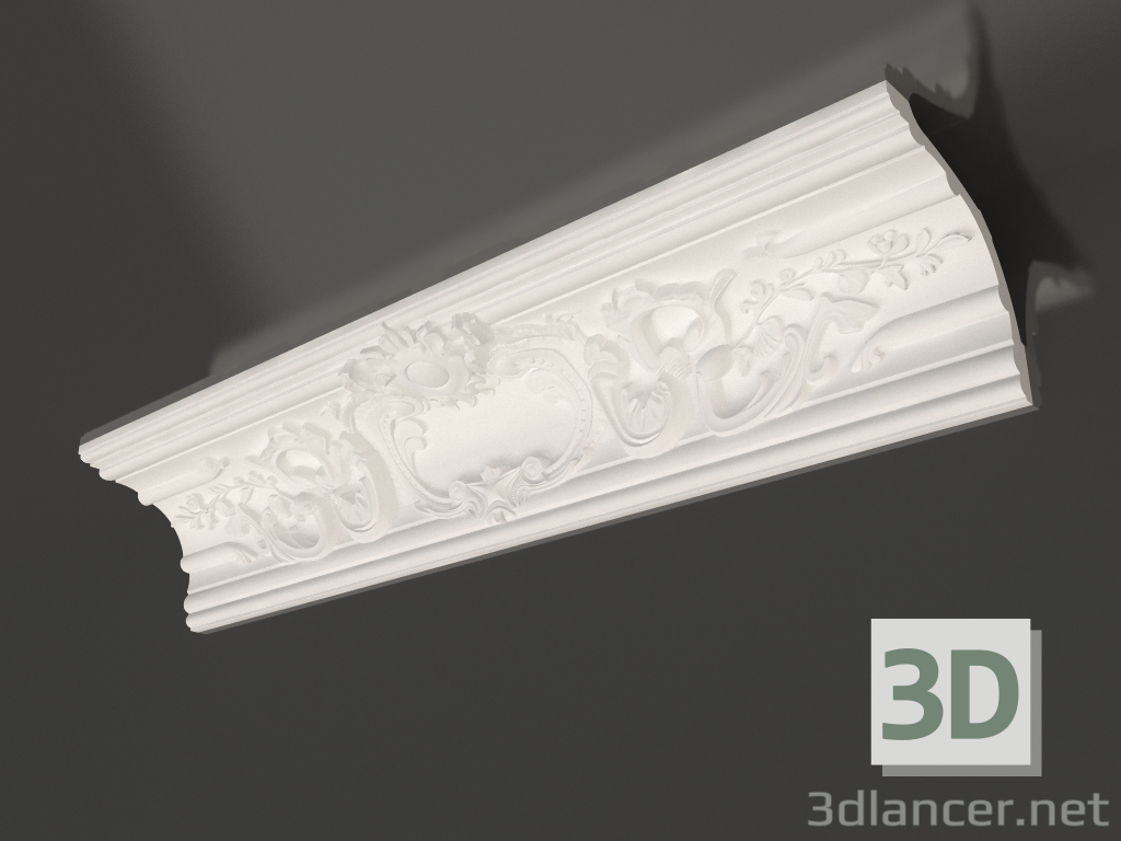 3d model Plaster ceiling cornice KL 025 (118x125x850) - preview