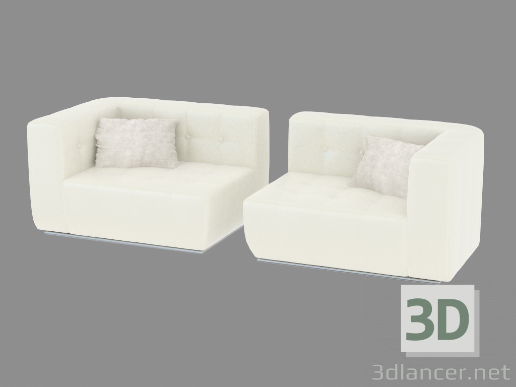 3D Modell Das Endelement des modularen Sofa Poker - Vorschau