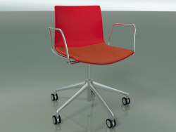 Stuhl 0302 (5 Räder, mit Armlehnen, LU1, mit Sitzkissen, PO00104)
