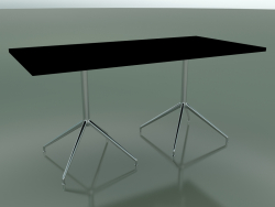 Rectangular table with a double base 5704, 5721 (H 74 - 79x159 cm, Black, LU1)