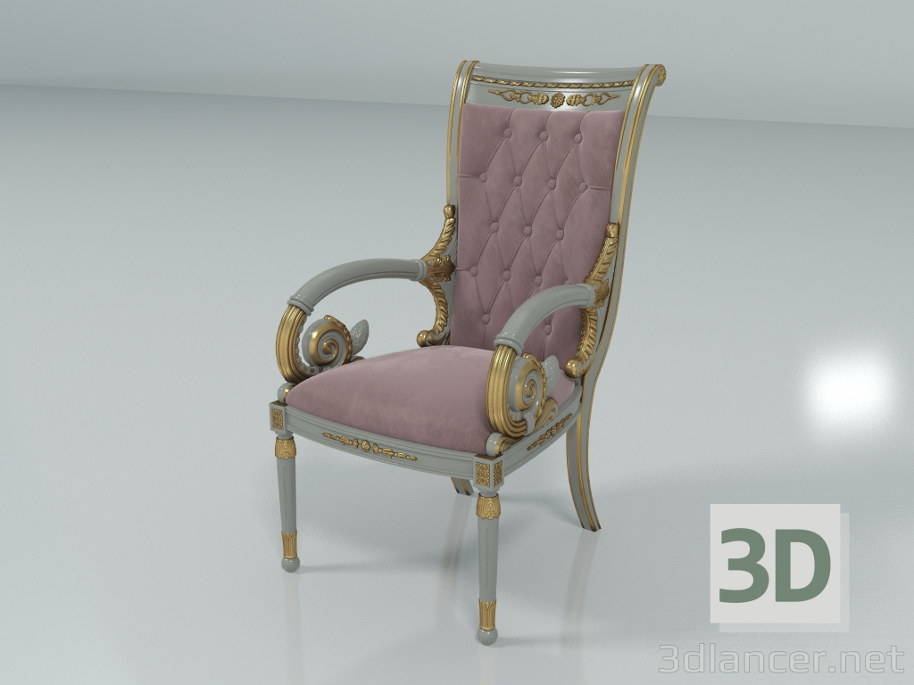 3d model Chair with armrests (art. F19, option 2) - preview