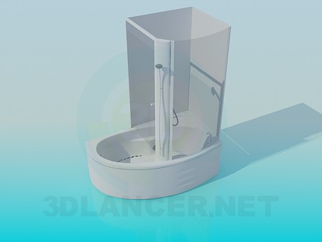 3d модель Ванна з душовою кабіною – превью 3d модель Ванна з душовою кабіною – превью