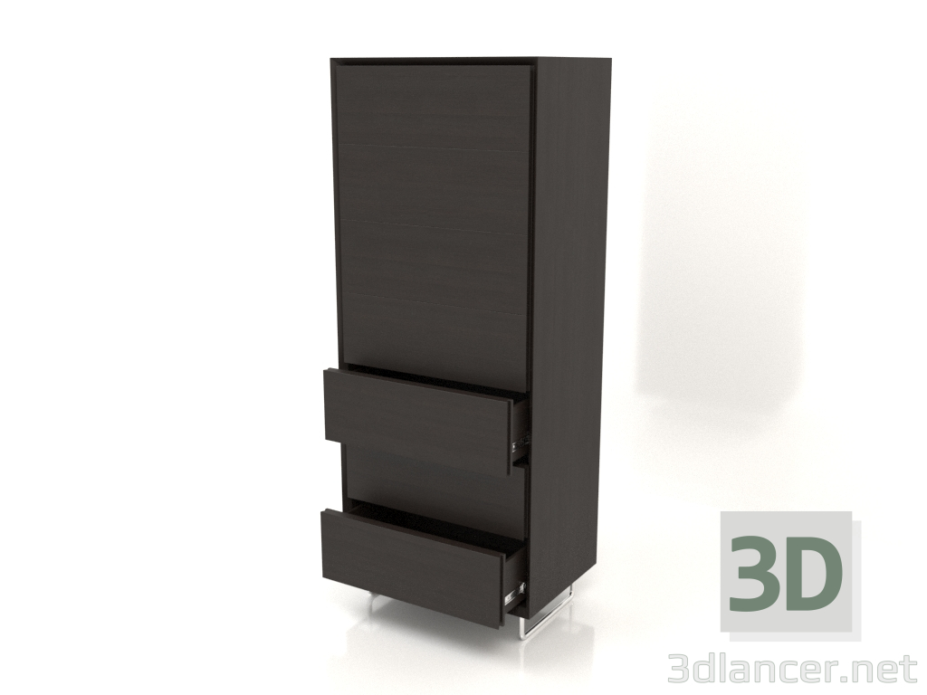 3D Modell Kommode TM 013 (offen) (600x400x1500, Holzbraun dunkel) - Vorschau