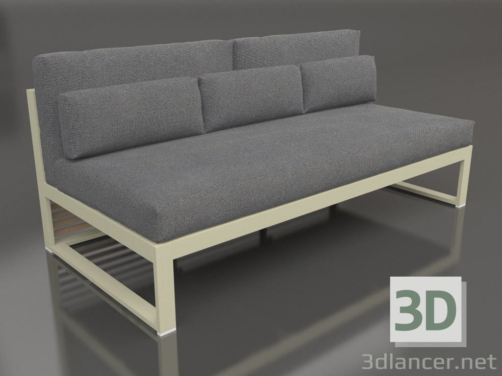 3D Modell Modulares Sofa, Abschnitt 4, hohe Rückenlehne (Gold) - Vorschau