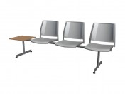 3-person bench without armrests polipro with table