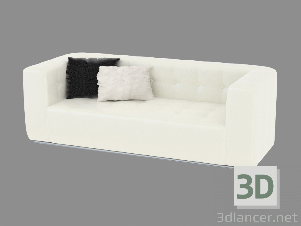 modello 3D Sofa Poker in pelle (207x92x70) - anteprima