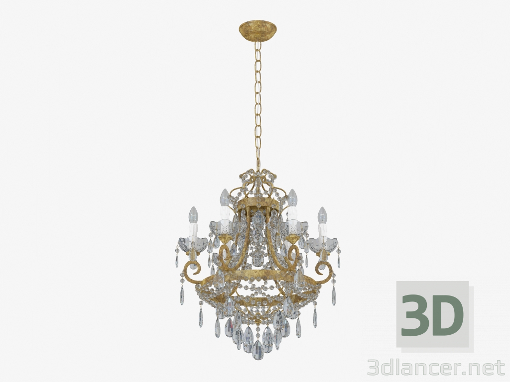 modello 3D decorazione su vetro lampadario (S110239 6) - anteprima
