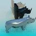 modello 3D Un rinoceronte ripieno - anteprima