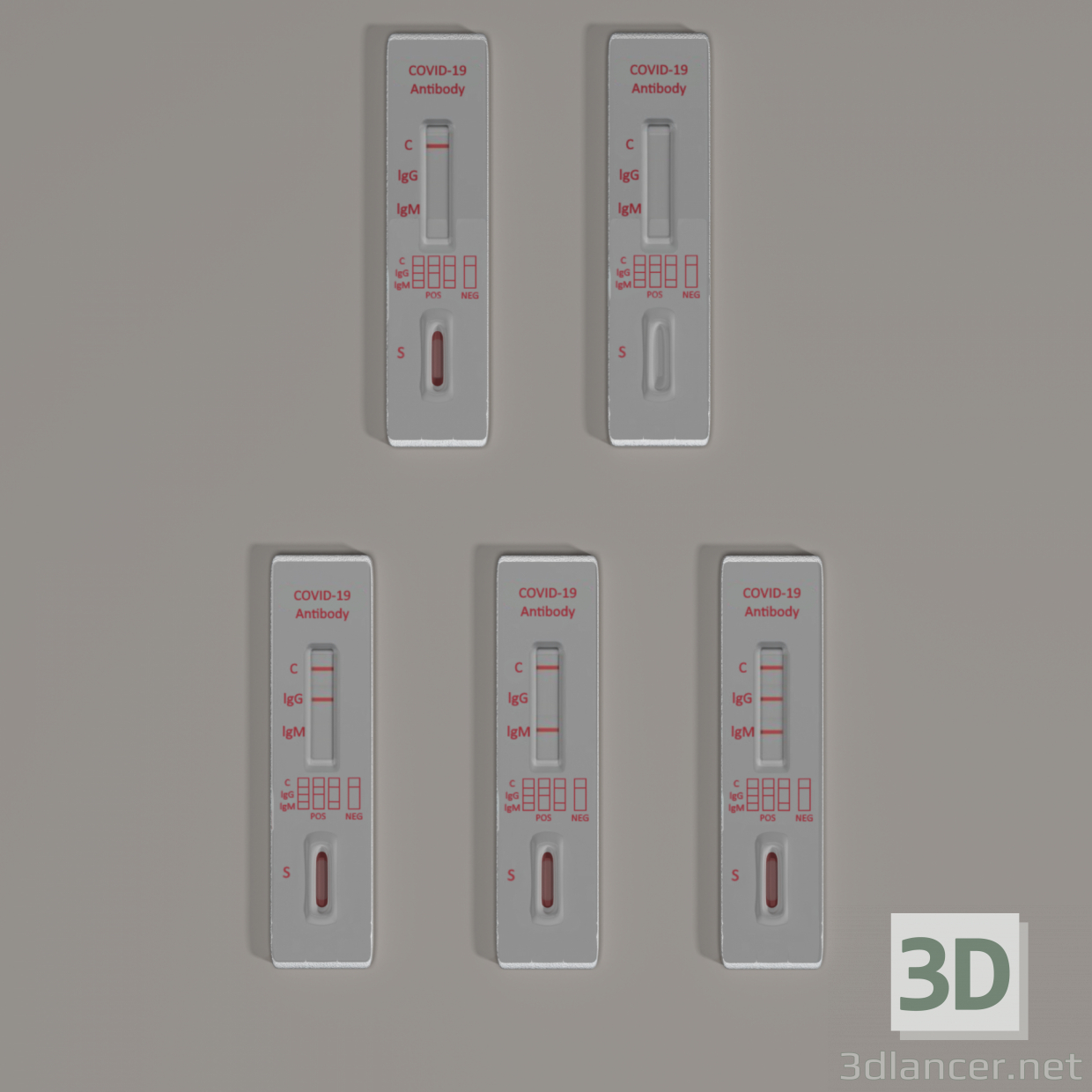 Prueba rápida de coronavirus 3D modelo Compro - render