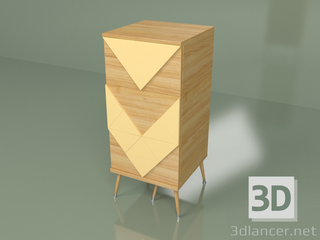 3D modeli Küçük çekmeceli Slim Woo (sarı hardal) - önizleme