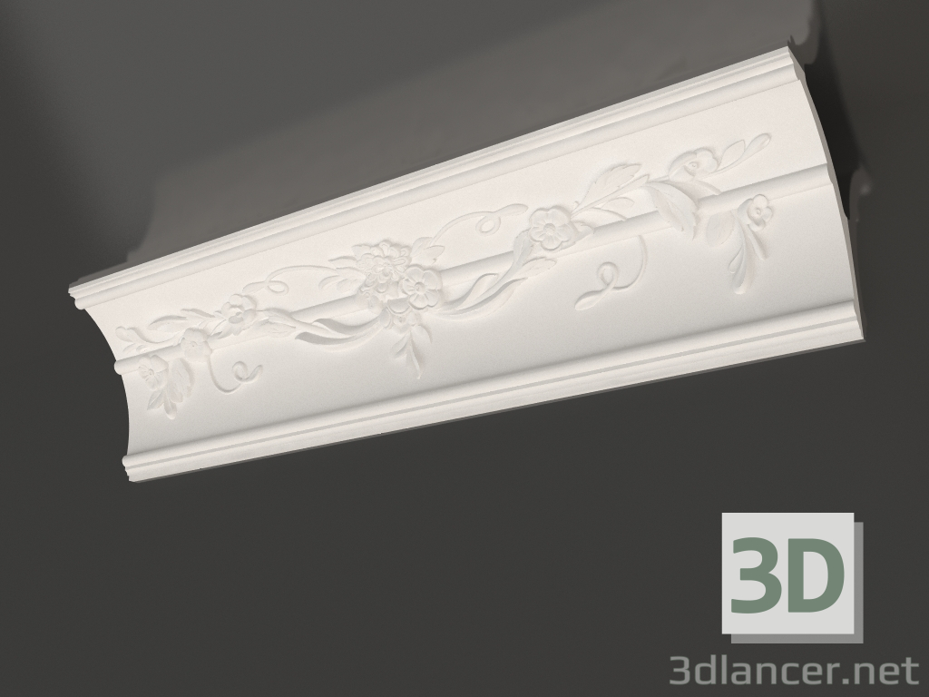 3d model Plaster plaster ceiling cornice KL 027 (180x110x750) - preview