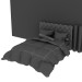Cama doble de estilo neobarroco con manta acolchada 3D modelo Compro - render