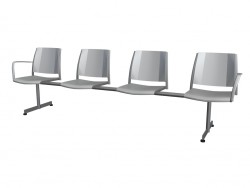 4-person bench without for the conference armrests  in the middle