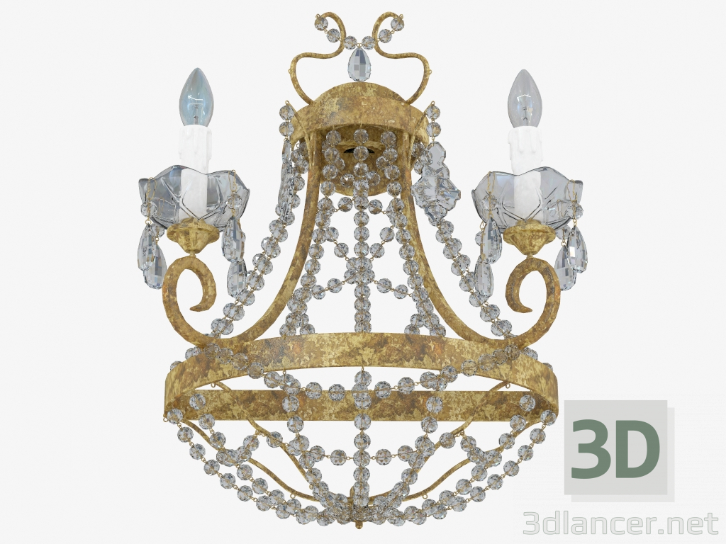 3d model Wall lamp with glass decoration (W110239 2) - preview