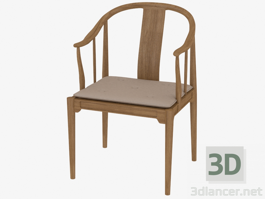 3D Modell Stuhl mit Armlehnen China Sessel - Vorschau
