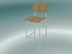 Chaise de bar Loft (75 cm, Chêne, Blanc)