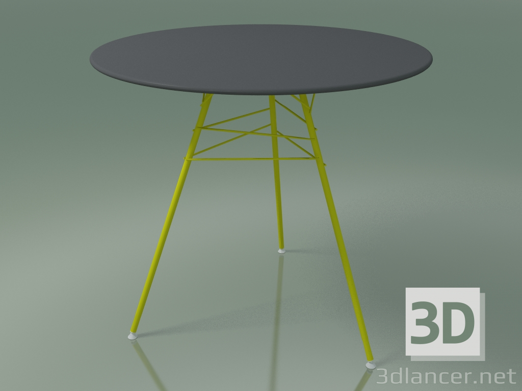 modello 3D Tavolo da esterno con piano di lavoro rotondo 1814 (H 74 - P 79 cm, HPL, V37) - anteprima