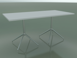 Rechteckiger Tisch mit doppelter Basis 5704, 5721 (H 74 - 79x159 cm, Weiß, LU1)