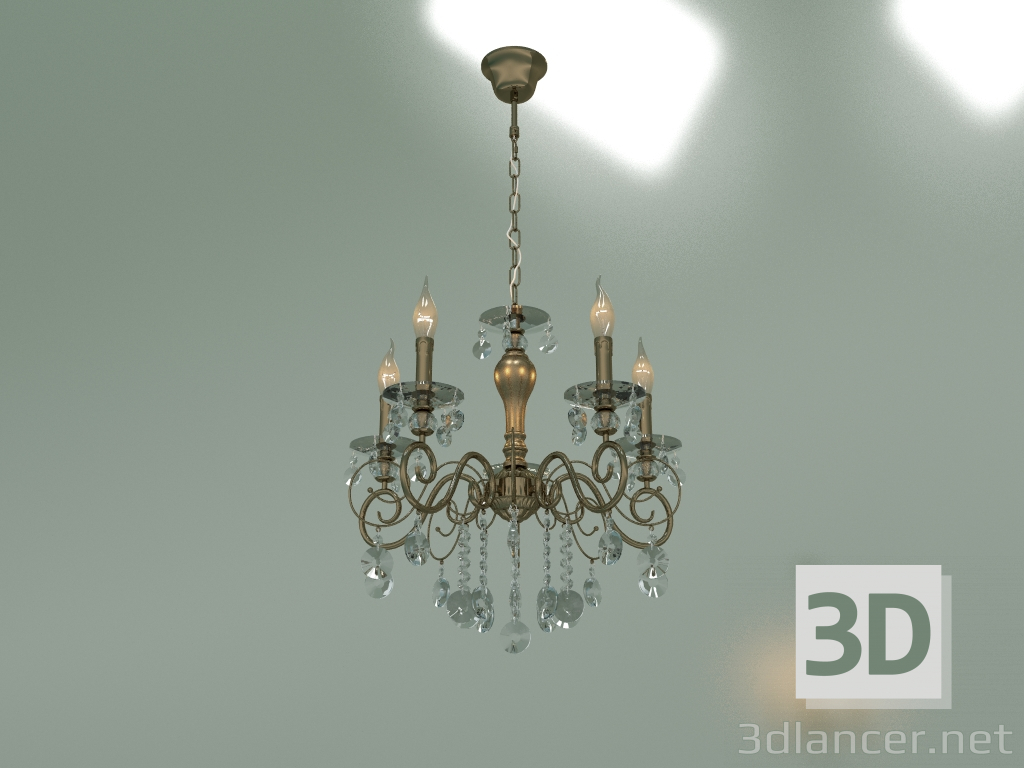 3d model Pendant chandelier Ravenna 10104-5 (antique bronze-clear crystal) - preview