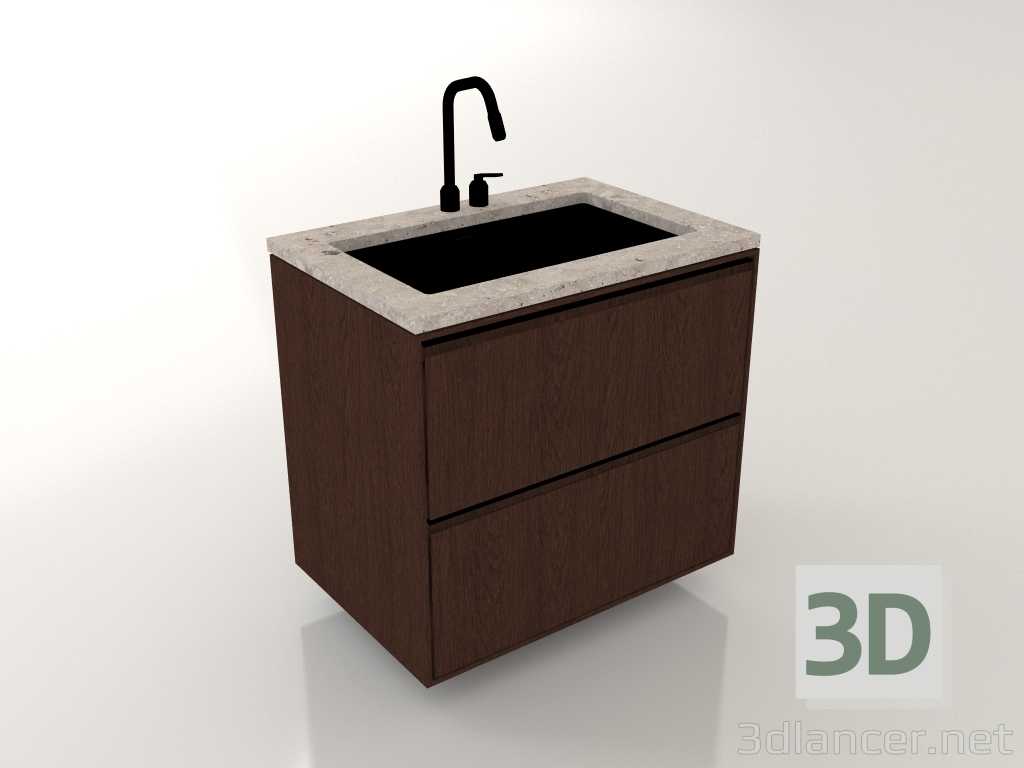 3D modeli Büyük lavabo 90 cm - önizleme