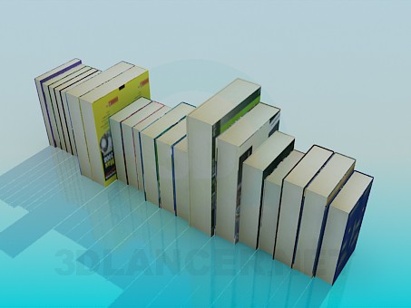 3d модель Книги на полку – превью 3d модель Книги на полку – превью