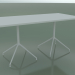 modello 3D Tavolo rettangolare con doppia base 5704, 5721 (H 74 - 79x159 cm, Bianco, V12) - anteprima