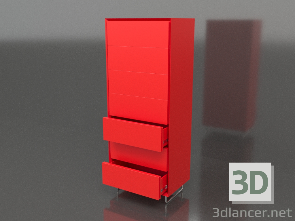 3d model Chest of drawers TM 013 (open) (600x400x1500, luminous orange) - preview