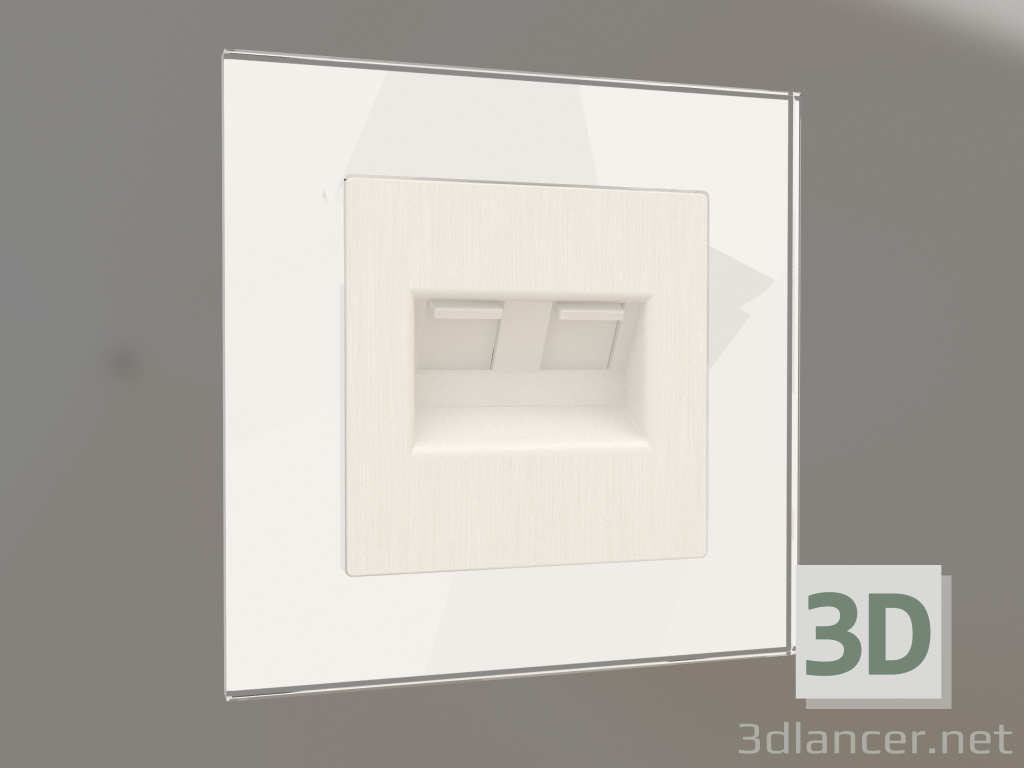 3d model Double Ethernet socket RJ-45 (pearl corrugated) - preview