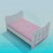 3D Modell Kinderbett für Baby Mädchen - Vorschau