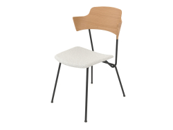 Strain-Stuhl mit Sperrholzrücken, Armlehnen und Sitzpolsterung H81