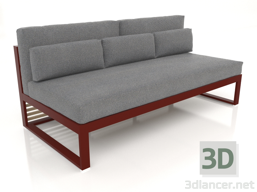 3d model Modular sofa, section 4, high back (Wine red) - preview