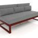 3d model Modular sofa, section 4, high back (Wine red) - preview