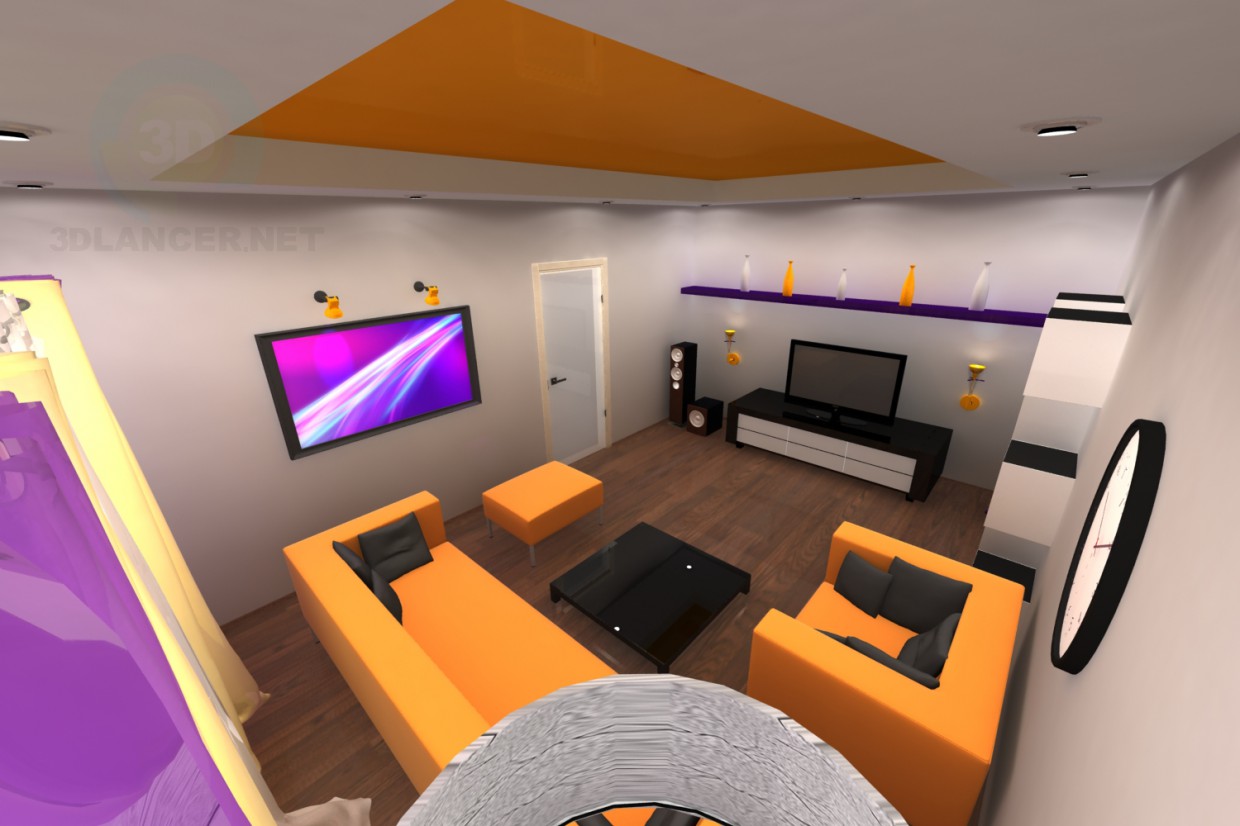 Modelo 3d Sala de estar - preview