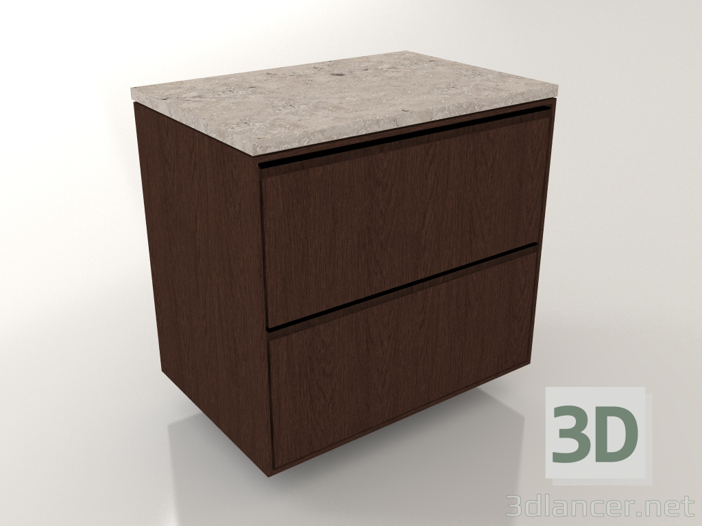 3d model Cabinet 2 drawers 90 cm - preview