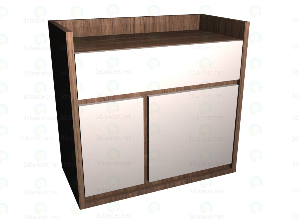 3d model Cajonera de 2 puertas - vista previa