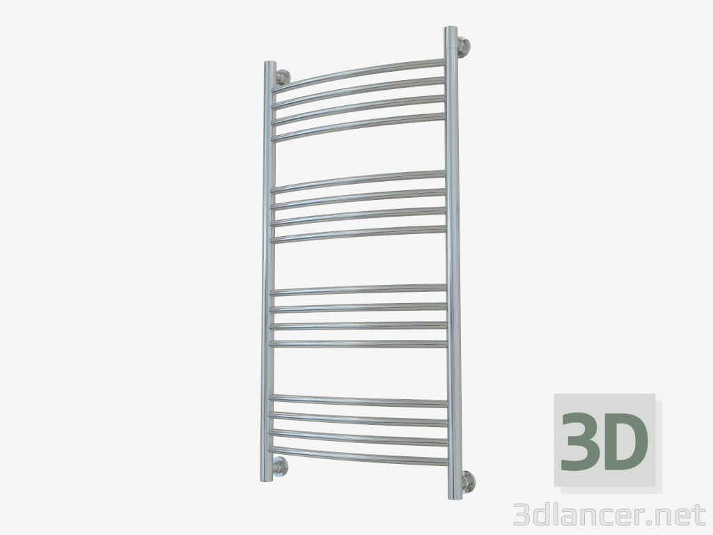 3d model Heated towel rail Bohemia + curved (1000x500) - preview