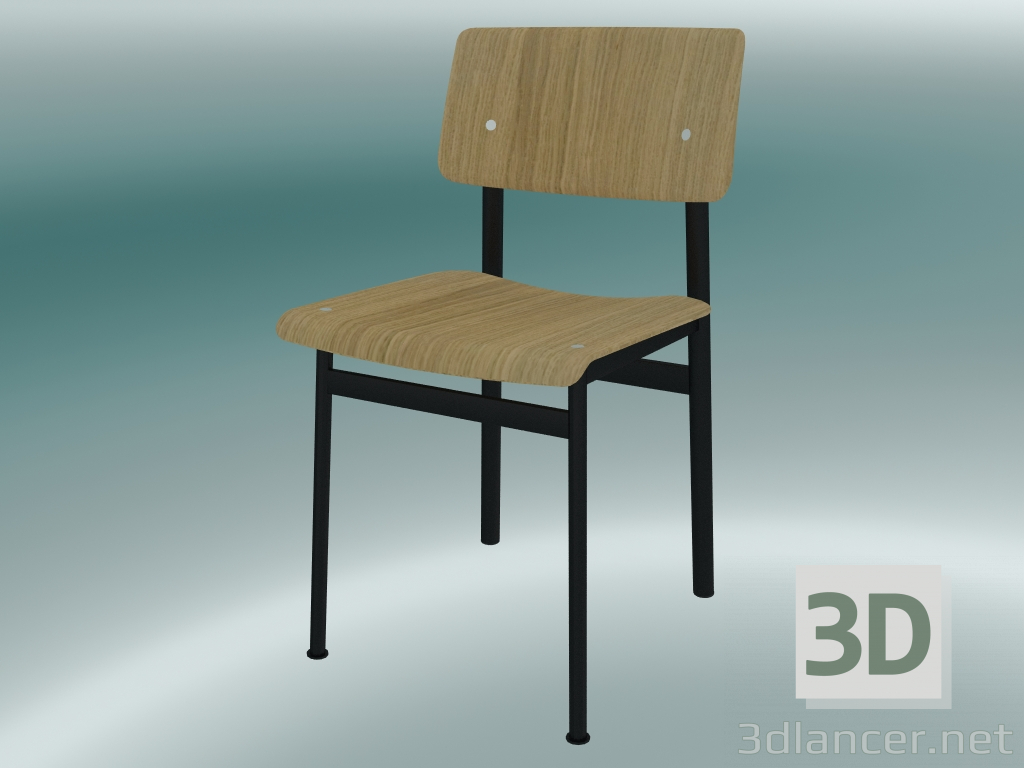 modello 3D Chair Loft (Rovere, Nero) - anteprima