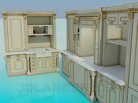 3d model Kitchen set - preview 3d model Kitchen set - preview