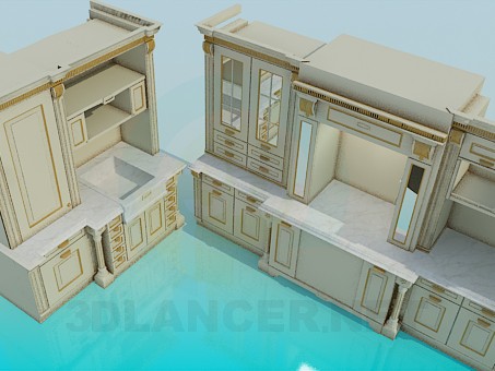 3d model Kitchen set - preview 3d model Kitchen set - preview