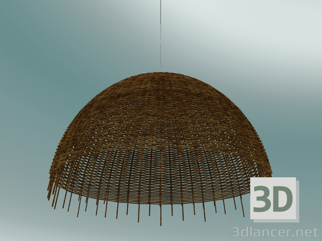 Modelo 3d Luminária pendente de rattan (95) - preview