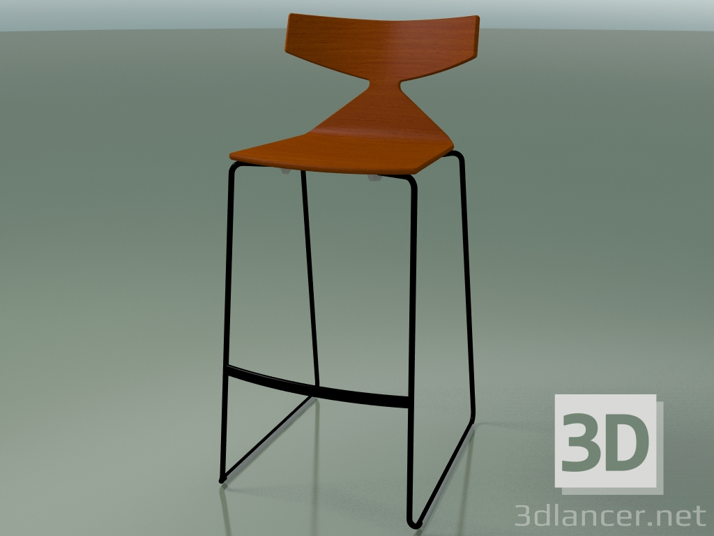 modello 3D Sgabello da bar impilabile 3704 (arancione, V39) - anteprima